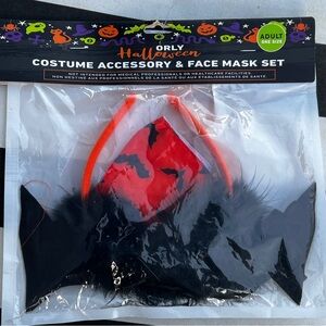 Halloween Costume Accessory & Face Mask Set - Red and Black